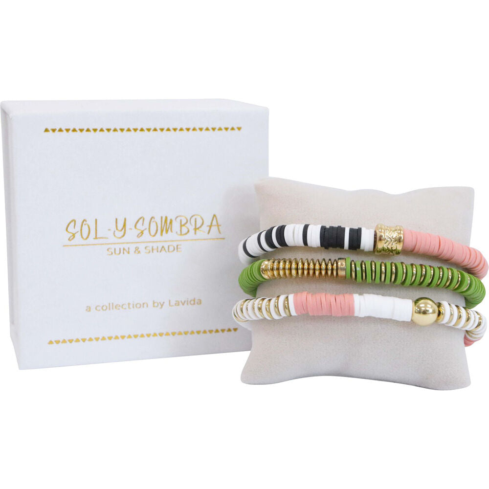 LVD Womens Elastic Bracelet Dawn Set Fancy Chic Wrist Accesories 17cm (7 Pieces)