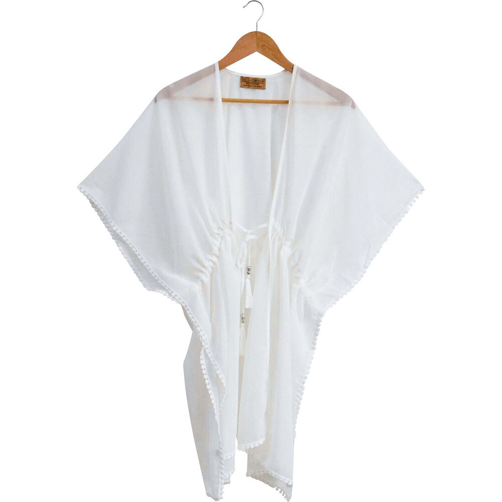 LVD 90cm/One-Size White Soft Chiffon Women's Beach Summer Draped Cover-Up