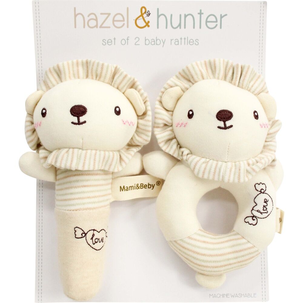 LVD Rattles Lion Infant/Baby Interactive Rattle Fun Play Toy 0+ Beige (2 Pieces) — image 2