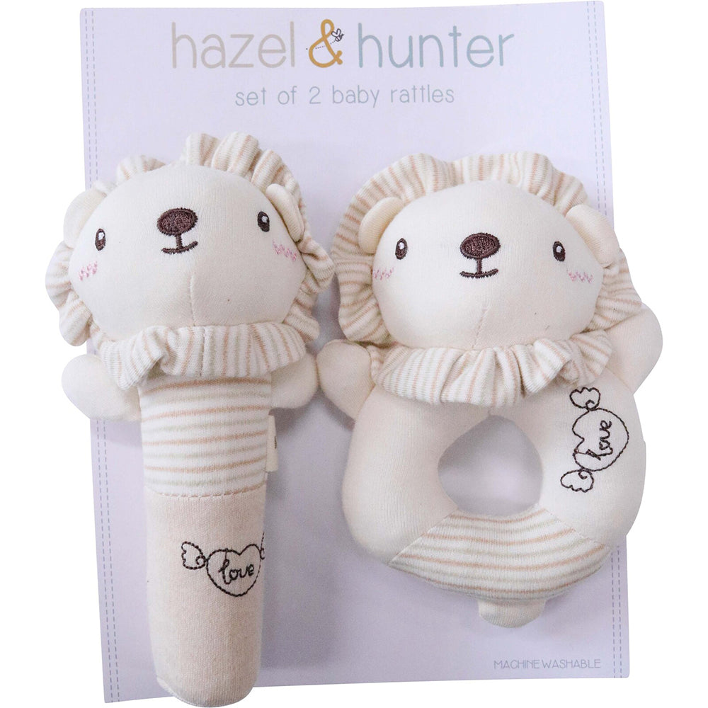 LVD 2pc LVD Rattles Lion Infant/Baby Interactive Rattle Fun Play Toy 0+ Beige (2 Pack) — image 2