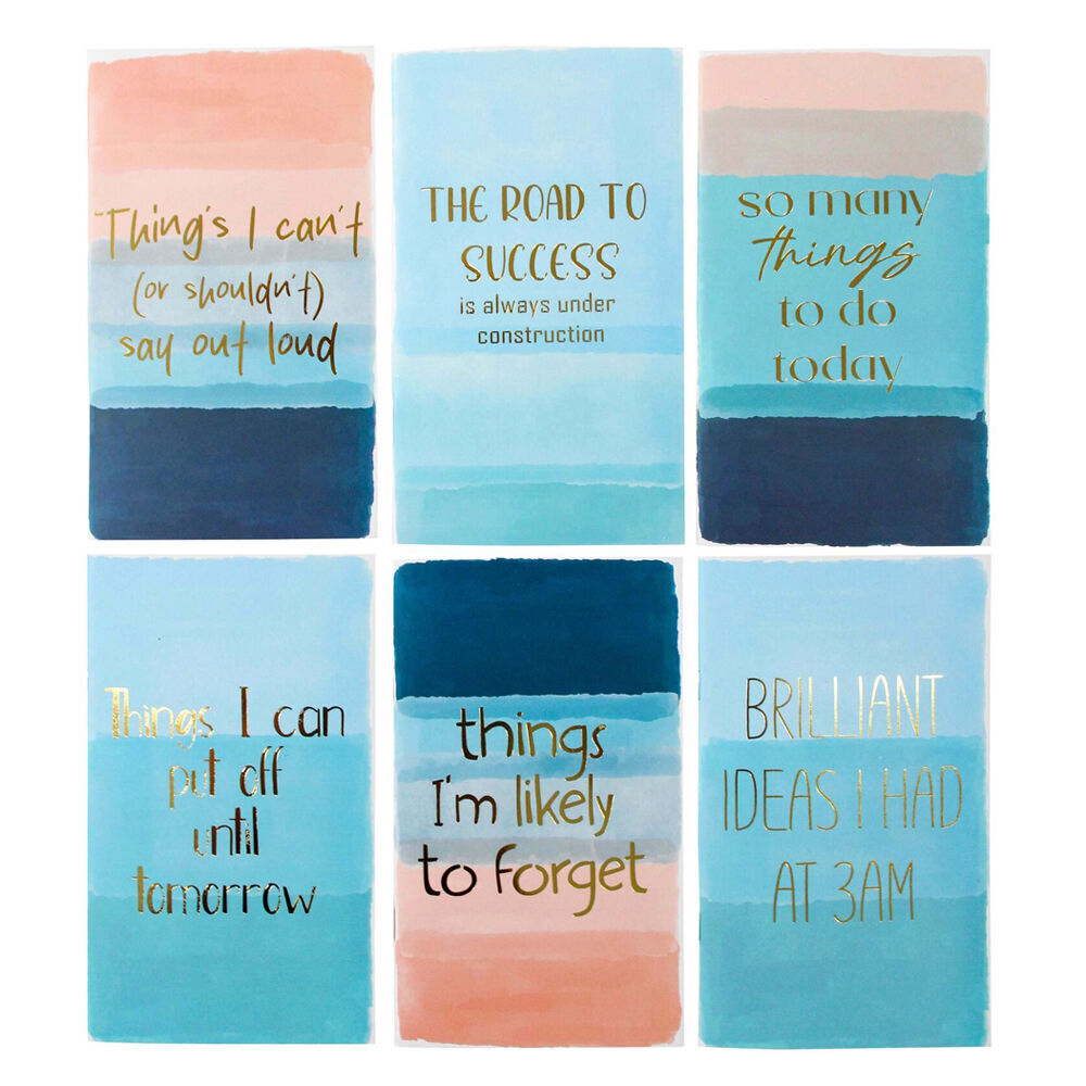 LVD 6pc LVD Sayings Notebooks Journal/Diary Office Writing Stationery 10.5x18cm (2 Pack) — image 2