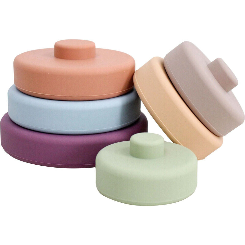 LVD 9.5x12.5cm Multicoloured Silicone Baby Stacking Column Teething Toy — image 3