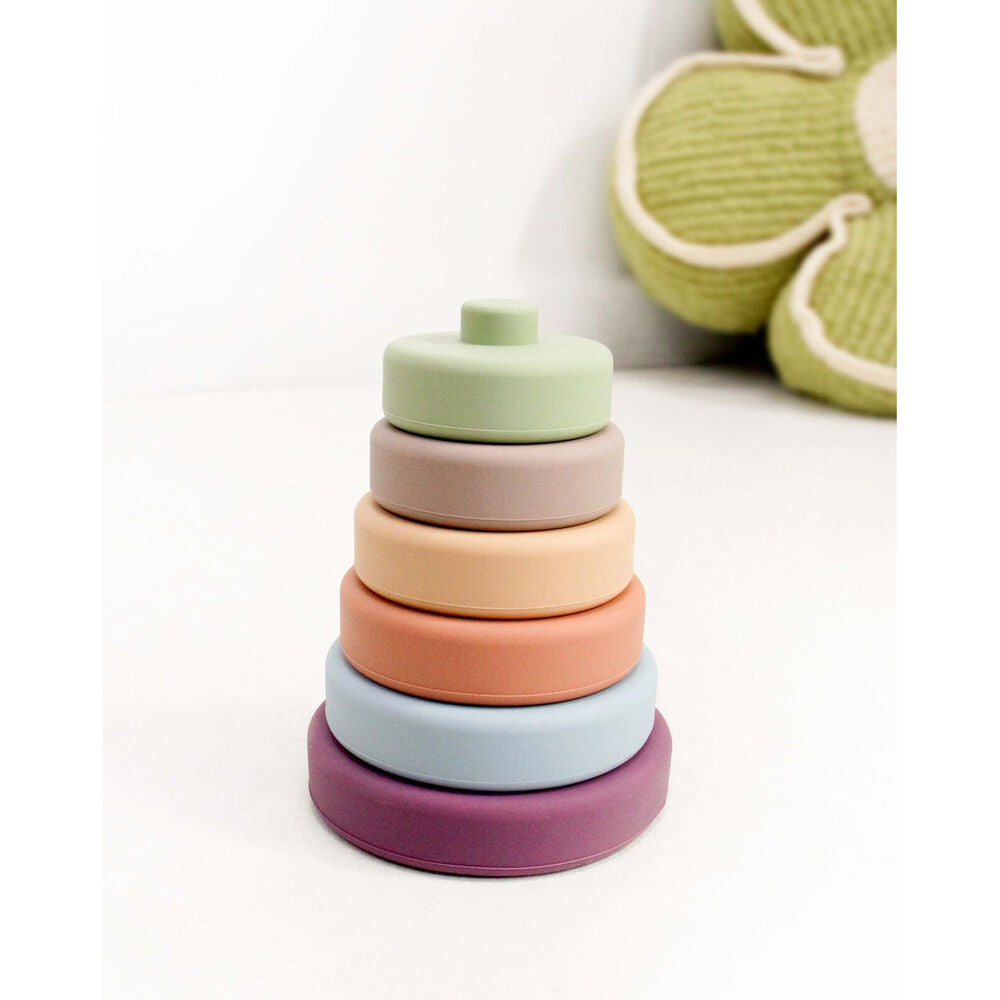 LVD 9.5x12.5cm Multicoloured Silicone Baby Stacking Column Teething Toy — image 2