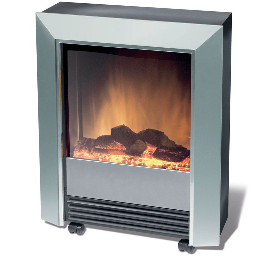 Dimplex Silver Dimplex Lee Electric Fireplace Heater Heat Flame Smoke Coal Wood Effect