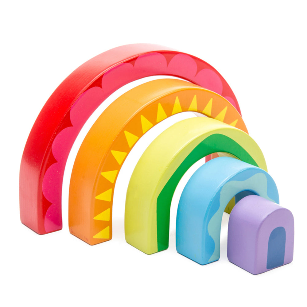 LE Toy Van Petilou Rainbow Tunnel Kids/Toddler Sensory Play Wooden Toy 12m+