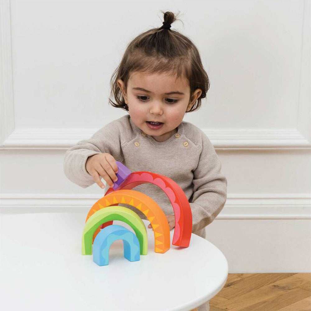 LE Toy Van Petilou Rainbow Tunnel Kids/Toddler Sensory Play Wooden Toy 12m+ — image 7