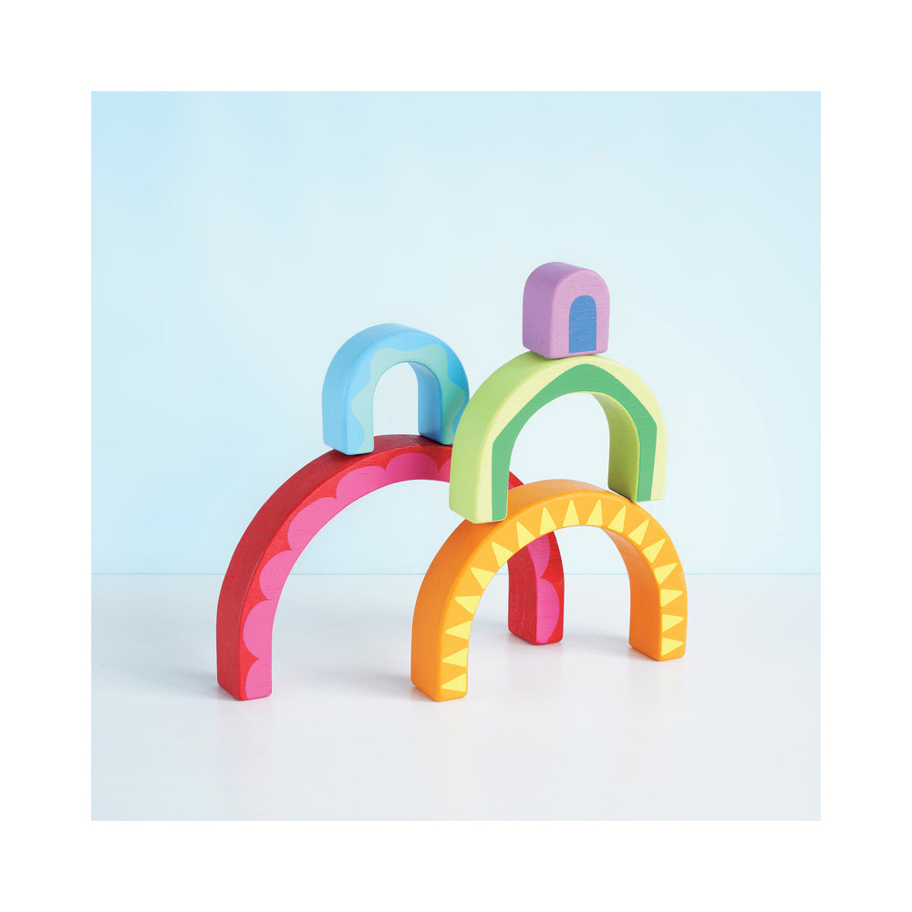 LE Toy Van Petilou Rainbow Tunnel Kids/Toddler Sensory Play Wooden Toy 12m+ — image 9