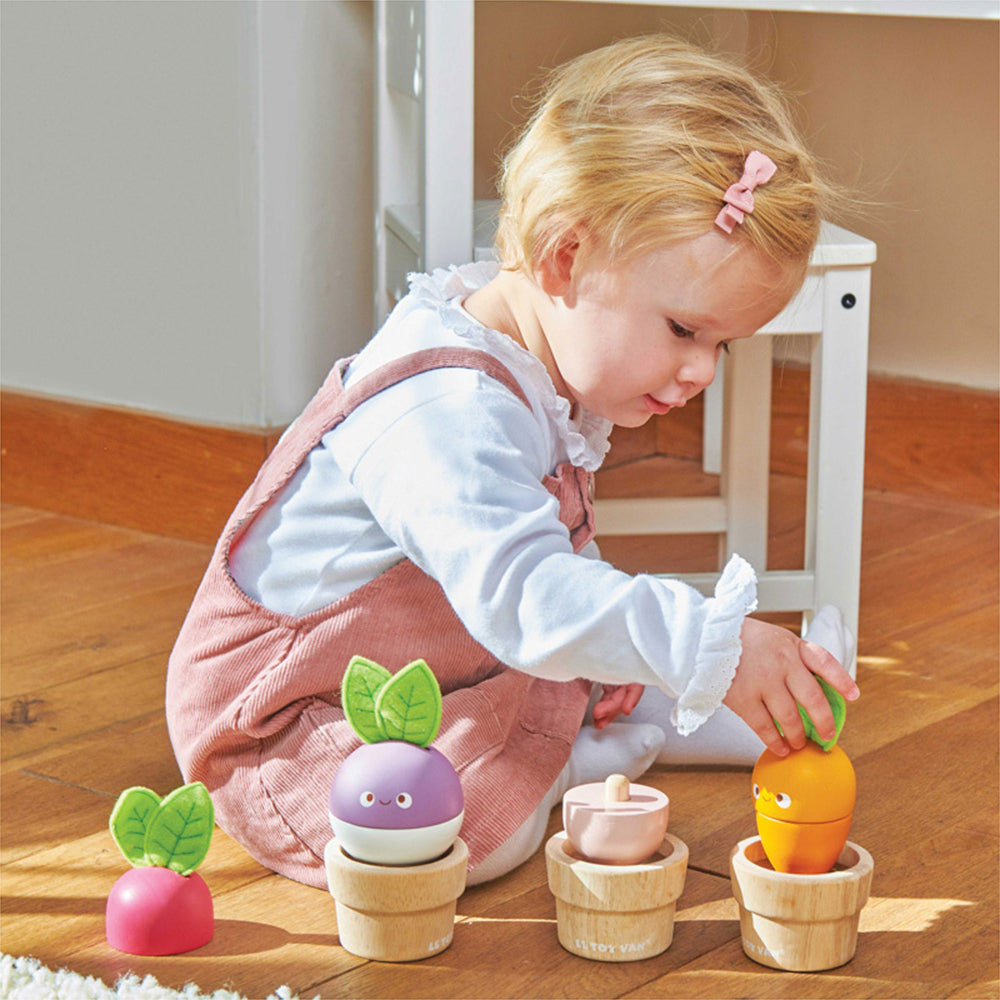 LE Toy Van Petilou Stacking Veggies Kids/Toddler Sensory Wooden Toy 18m+ — image 4