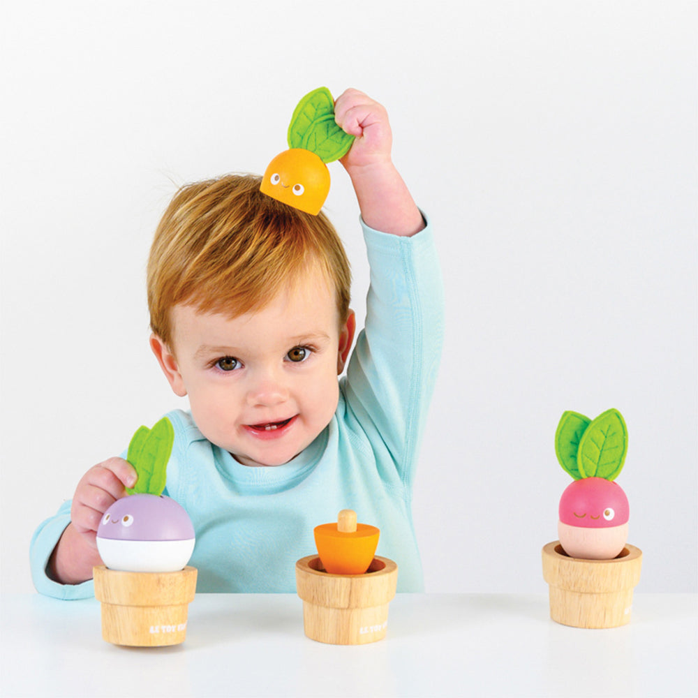 LE Toy Van Petilou Stacking Veggies Kids/Toddler Sensory Wooden Toy 18m+ — image 5