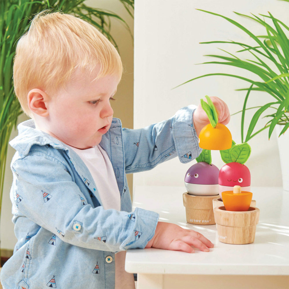 LE Toy Van Petilou Stacking Veggies Kids/Toddler Sensory Wooden Toy 18m+ — image 6
