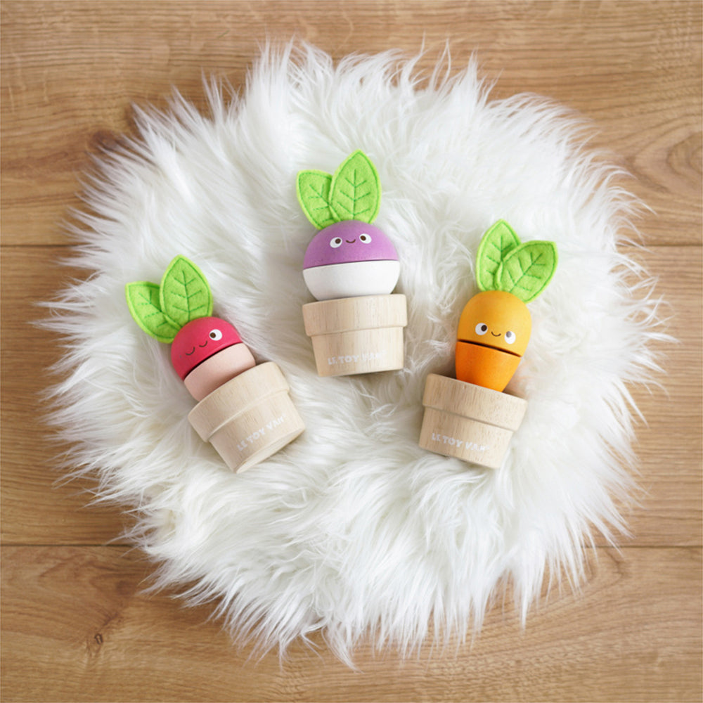 LE Toy Van Petilou Stacking Veggies Kids/Toddler Sensory Wooden Toy 18m+ — image 7