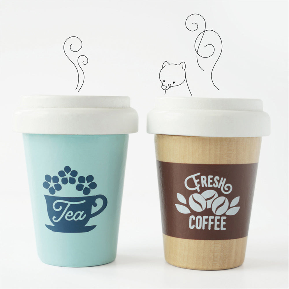 LE Toy Van Honeybake Take Away Hot Drink Cups Set 7x9cm Wooden Toy 2y+ (2 Pieces) — image 5