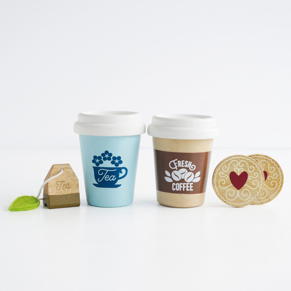LE Toy Van Honeybake Take Away Hot Drink Cups Set 7x9cm Wooden Toy 2y+ (2 Pieces) — image 6