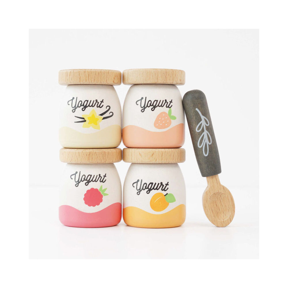 LE Toy Van Wooden Yoghurt Play Food Pack Kids/Children Pretend Play 3y+ (5 Pieces) — image 5