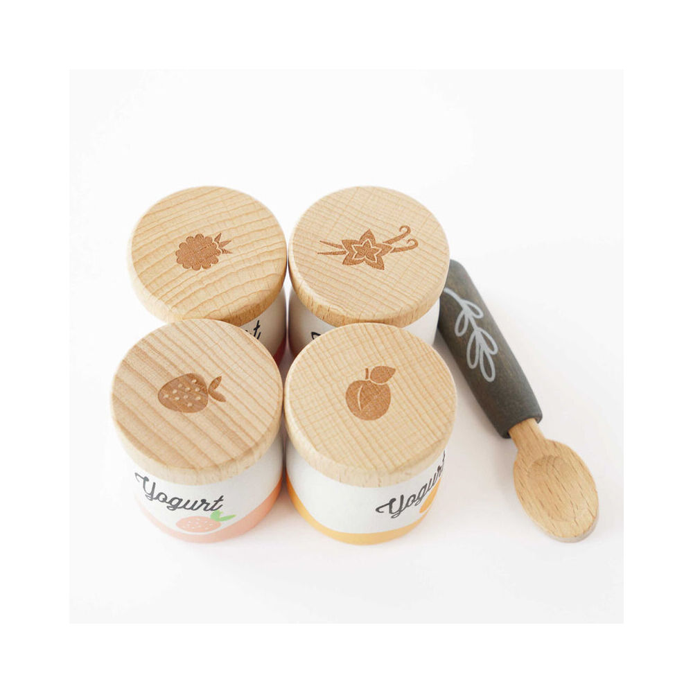 LE Toy Van Wooden Yoghurt Play Food Pack Kids/Children Pretend Play 3y+ (5 Pieces) — image 4