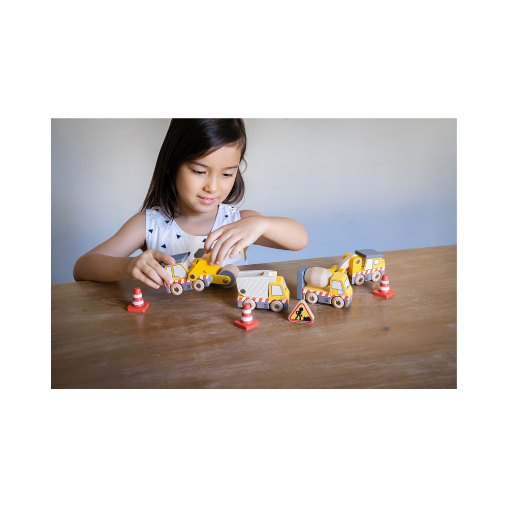 LE Toy Van Construction Set w/ Signs/Cones Kids 9x6cm Wooden Toy 2y+ (5 Pieces) — image 6