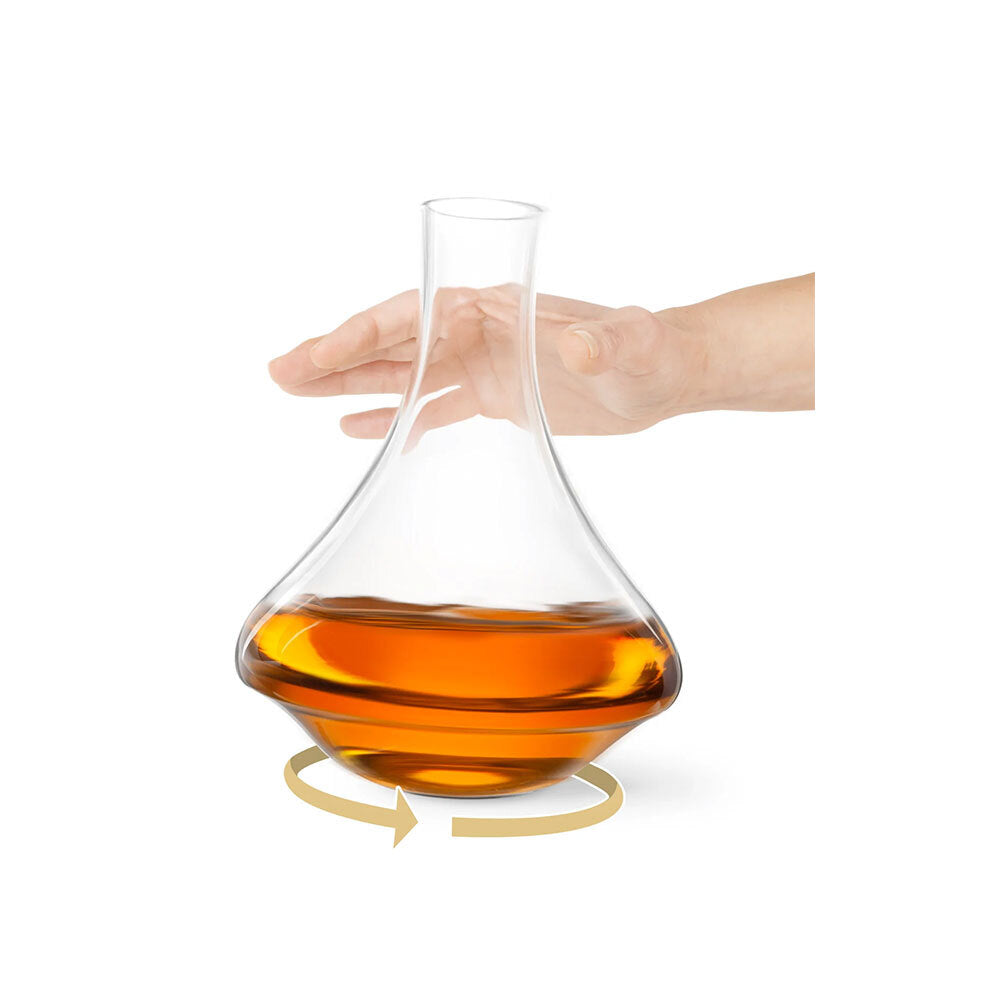 Final Touch 750ml/25oz Revolve Crystal Wine/Spirits Decanter with Stopper — image 3