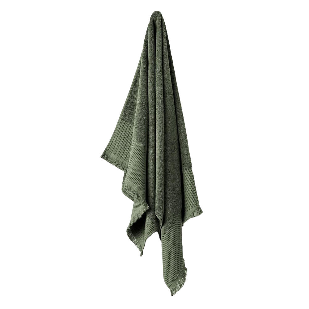 Linen House Aria Pine Cotton/Bamboo Quick Dry Soft Face Washer 33x33cm Green
