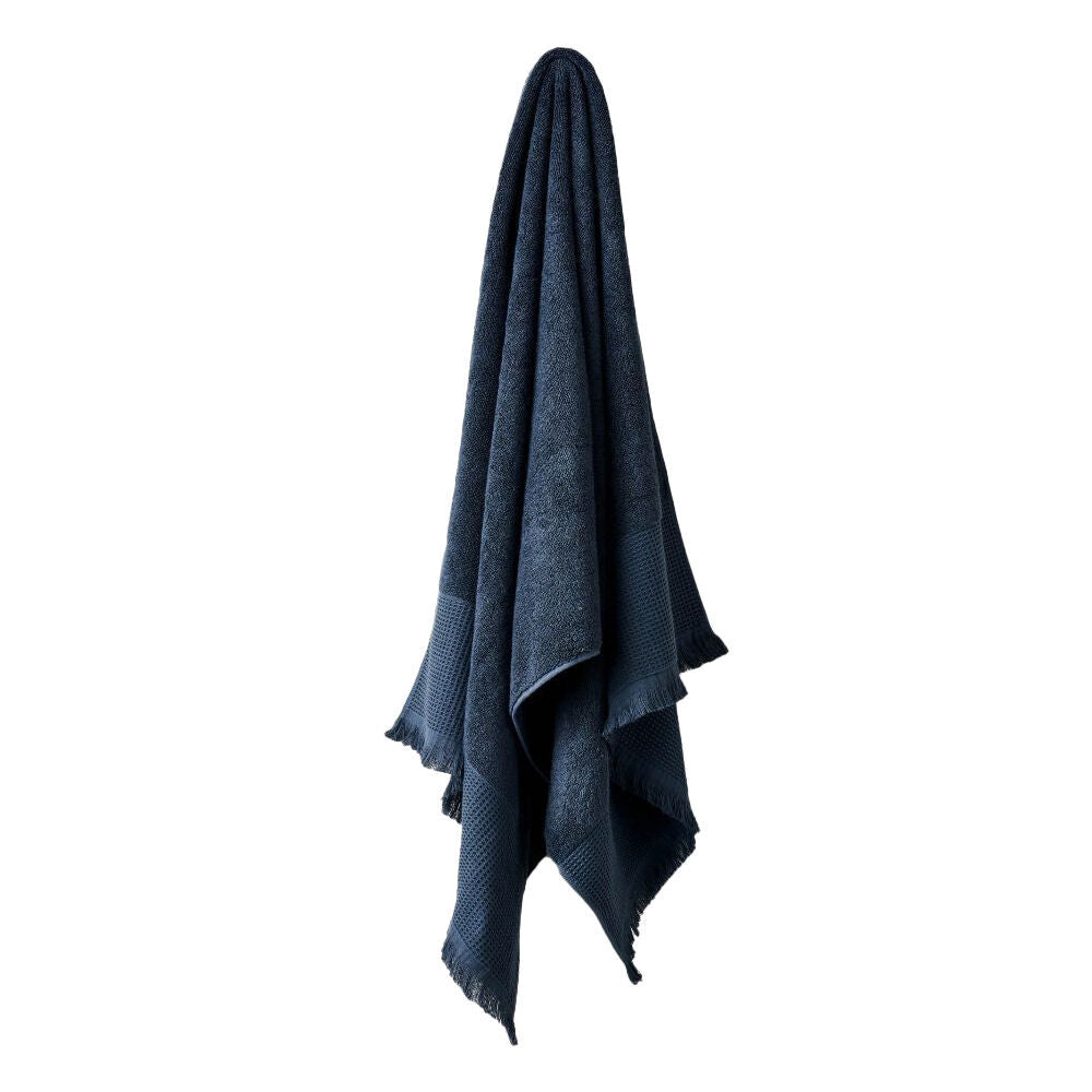 Linen House Aria Slate Cotton/Bamboo Quick Dry Soft Hand Towel 40x71cm Blue (3 Pack) — image 2