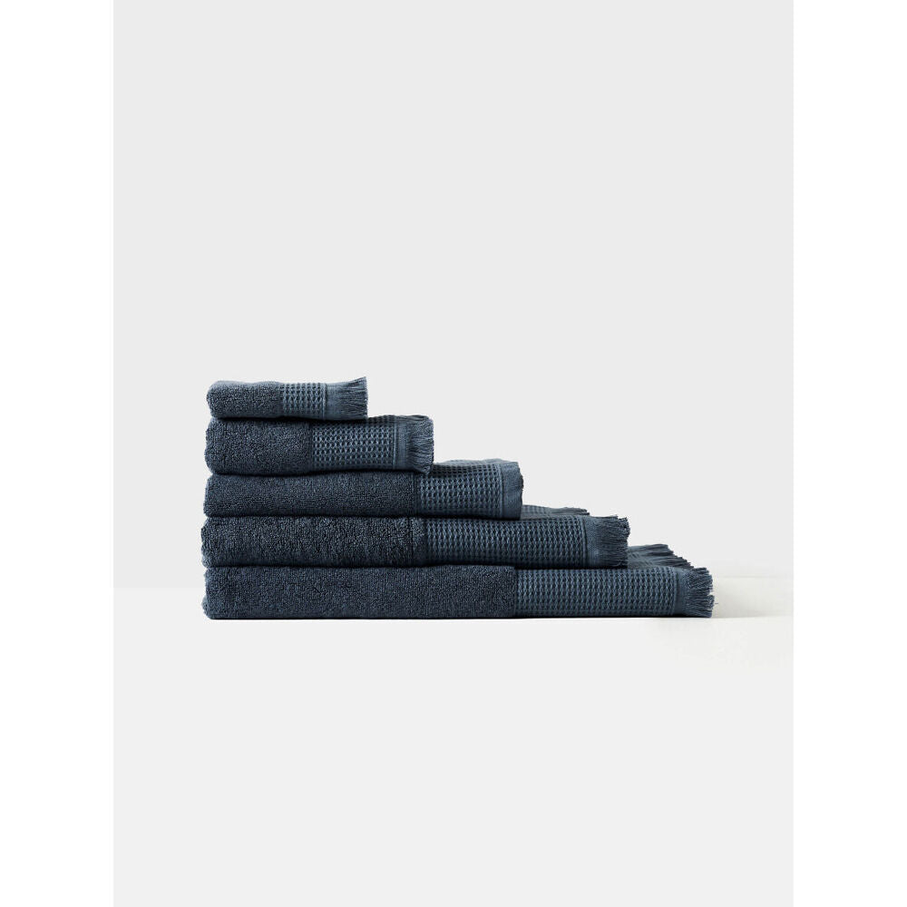 Linen House Aria Slate Cotton/Bamboo Quick Dry Soft Hand Towel 40x71cm Blue (3 Pack) — image 3