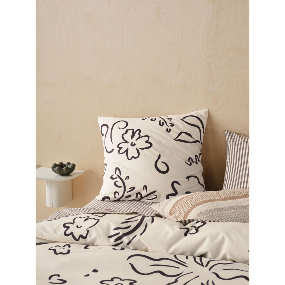 Linen House 65x65cm Kenzi Vanilla European Pillowcase Bedroom Cushion Cover