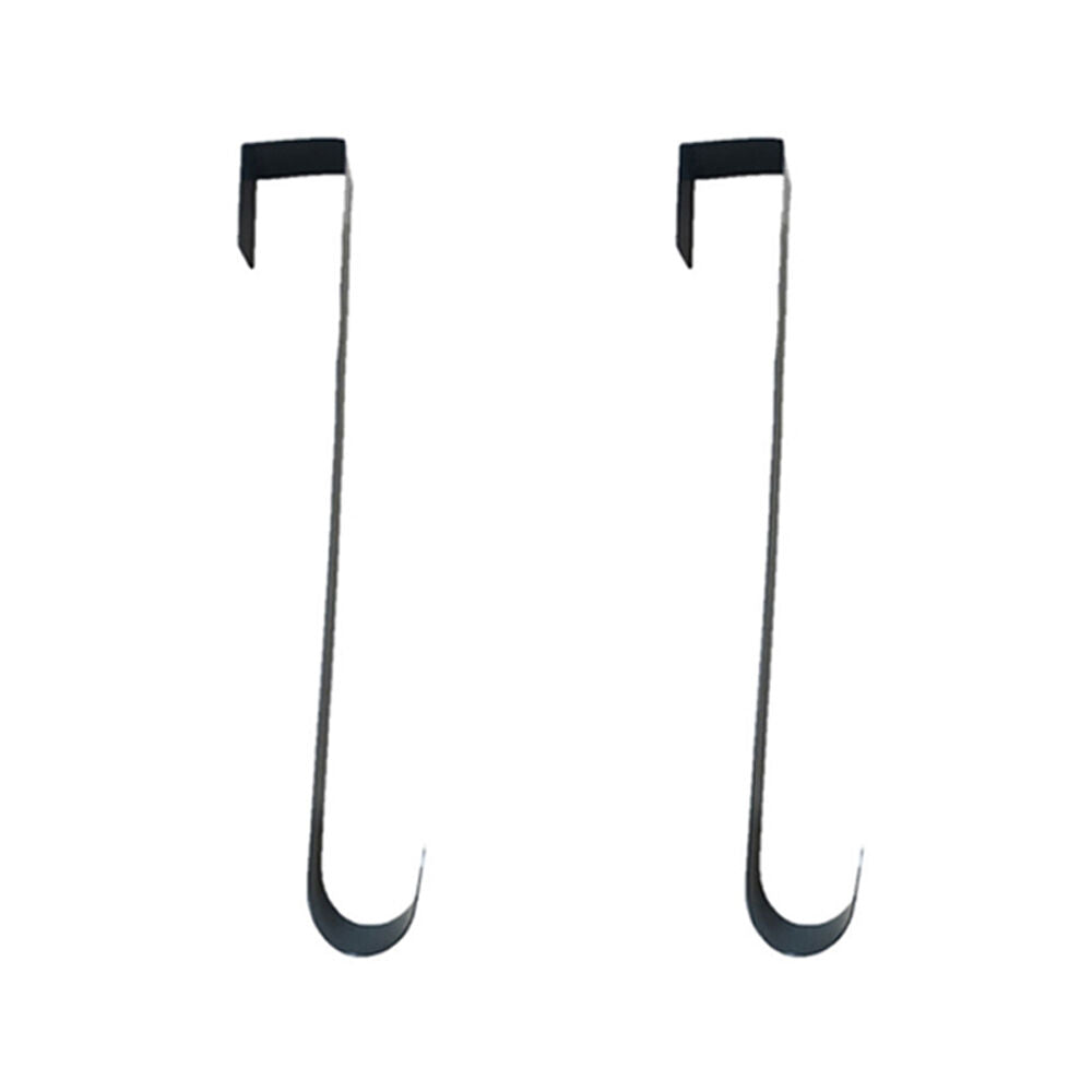 Esschert Design Iron Door Wreath Hanger Plain Outdoor Decor 38.3 cm Black (2 Pack)