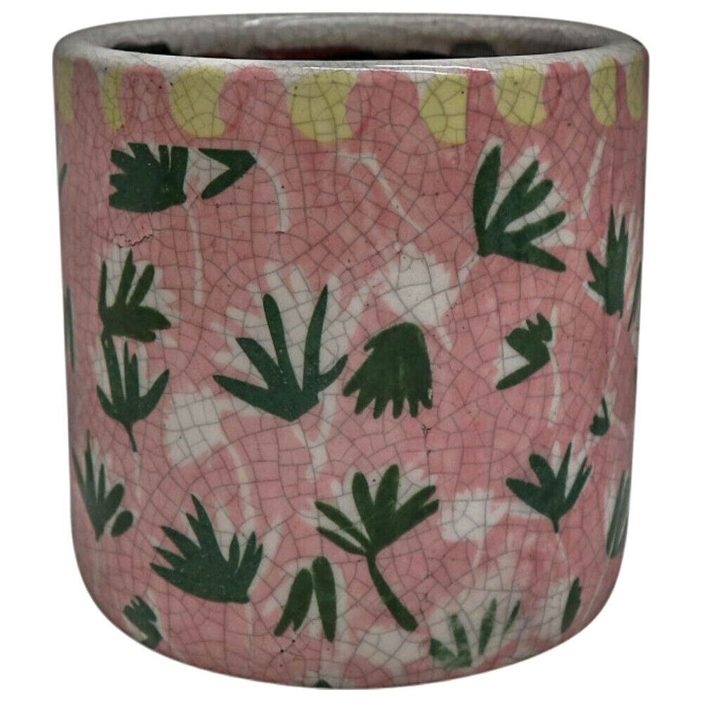 LVD 12.5x12.5cm Funky Pink Terracotta Decorative Straight Planter Pot