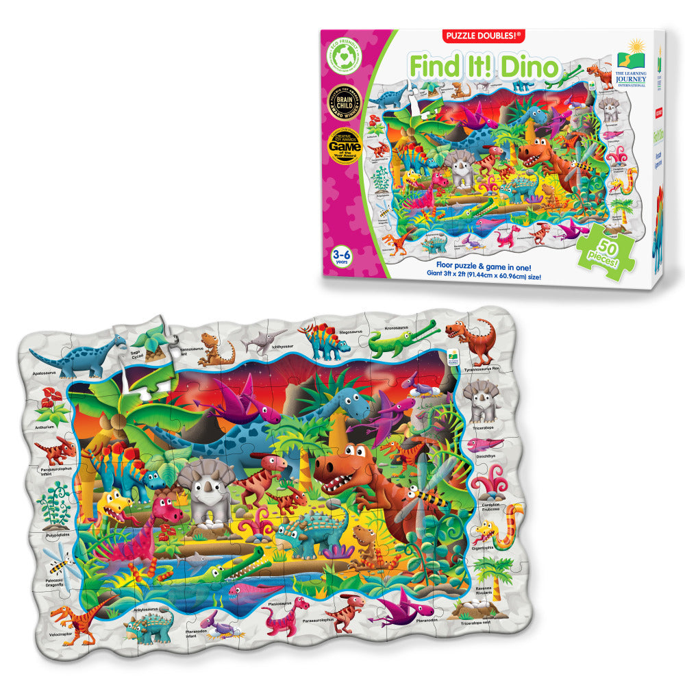 Learning Journey Puzzle Doubles Find It! Dinosaurs Kids Educational Toy 3-6y