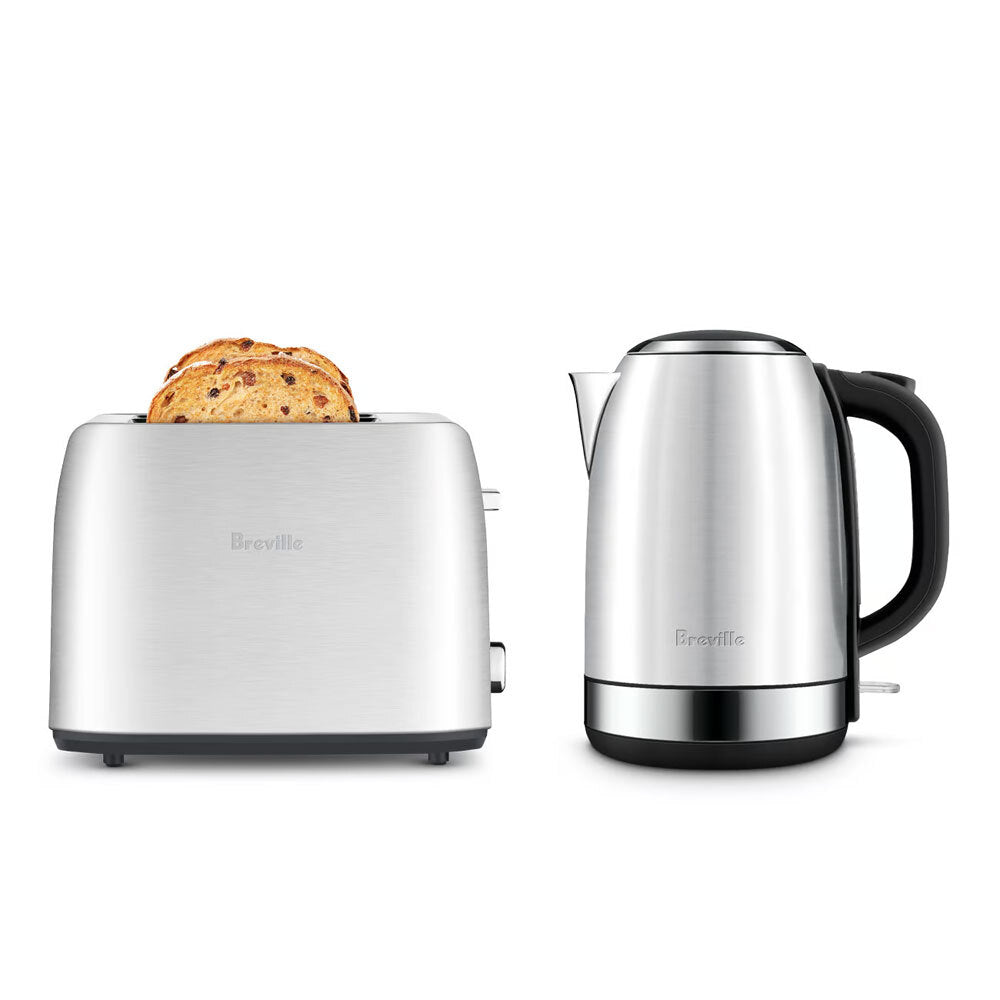 Breville Electric The Breakfast Kettle and 2-Slice Toaster SS Set 900W (2 Pieces)