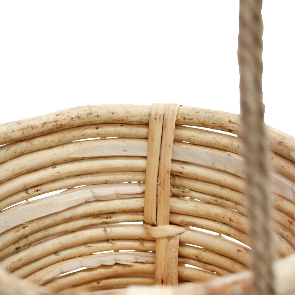 LVD Zara Straight Willow 20cm Hanging Planter Plant Basket w/ Rope Home Garden Decor — image 3