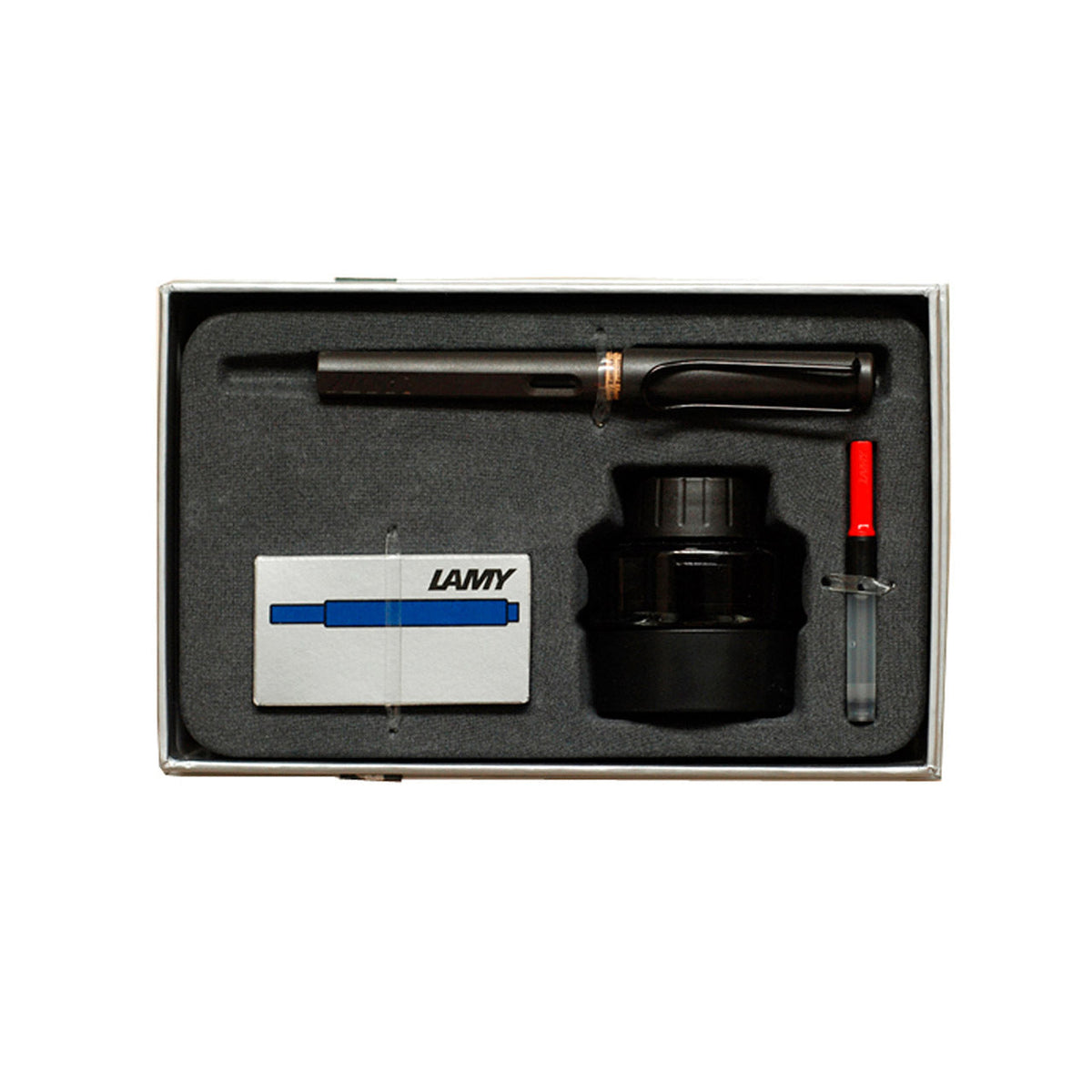 Lamy Safari 20cm Fountain Pen Gift Pack w/ Ink Refill/Bottle/Converter M Black