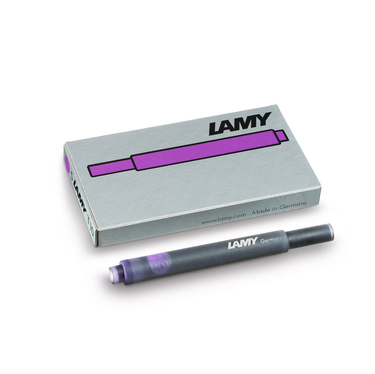 Lamy 5pc Lamy Hangsell T10 Fountain Pen Ink Plastic Cartridges Moderate Violet (2 Pack) — image 2