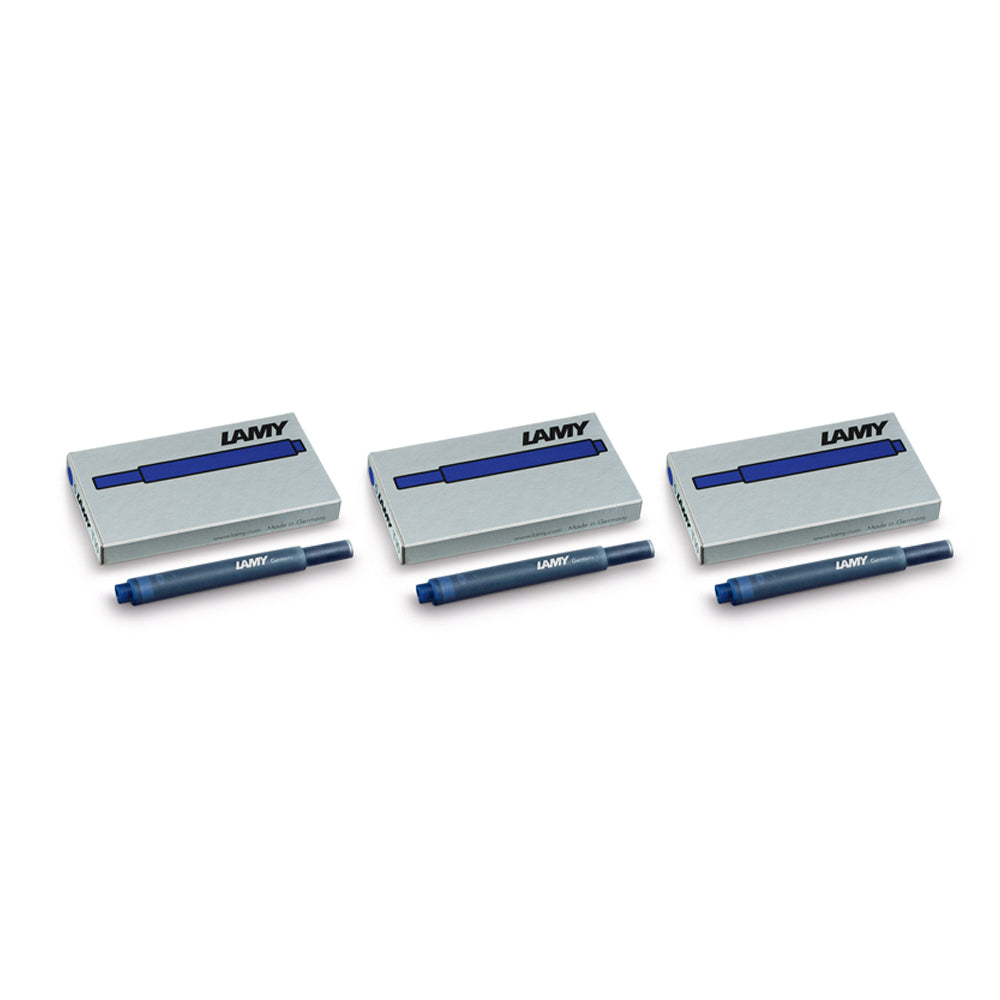 Lamy 5pc Lamy T10 Fountain Pen Ink Cartridges - Blue/Black (3 Pack)