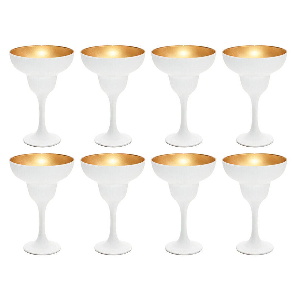 Artcraft Luna Classic Martini Glass Party Beverage Drinkware 305ml White/GLD (2 Pack)