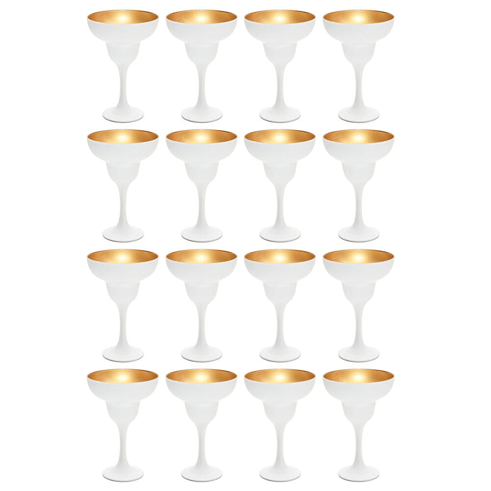 Artcraft 4pc Artcraft Luna Classic Martini Glass Beverage Drinkware 305ml White/Gold (4 Pack)
