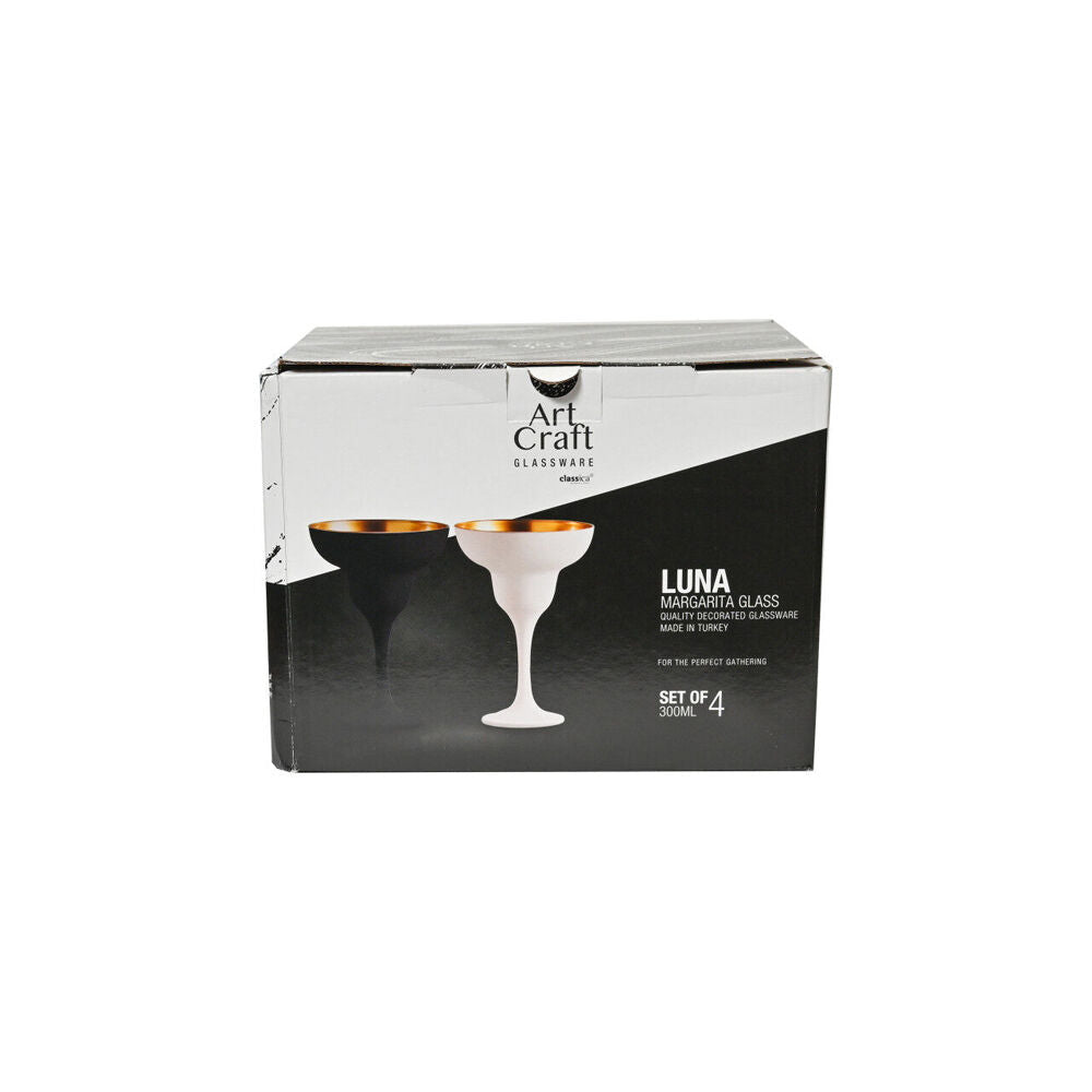 Artcraft 4pc Artcraft Luna Classic Martini Glass Beverage Drinkware 305ml White/Gold (4 Pack) — image 4