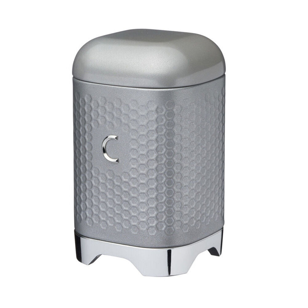 Kitchen Craft Kitchencraft Lovello Geometric Retro Coffee Canister Jar 19cm Shadow Grey