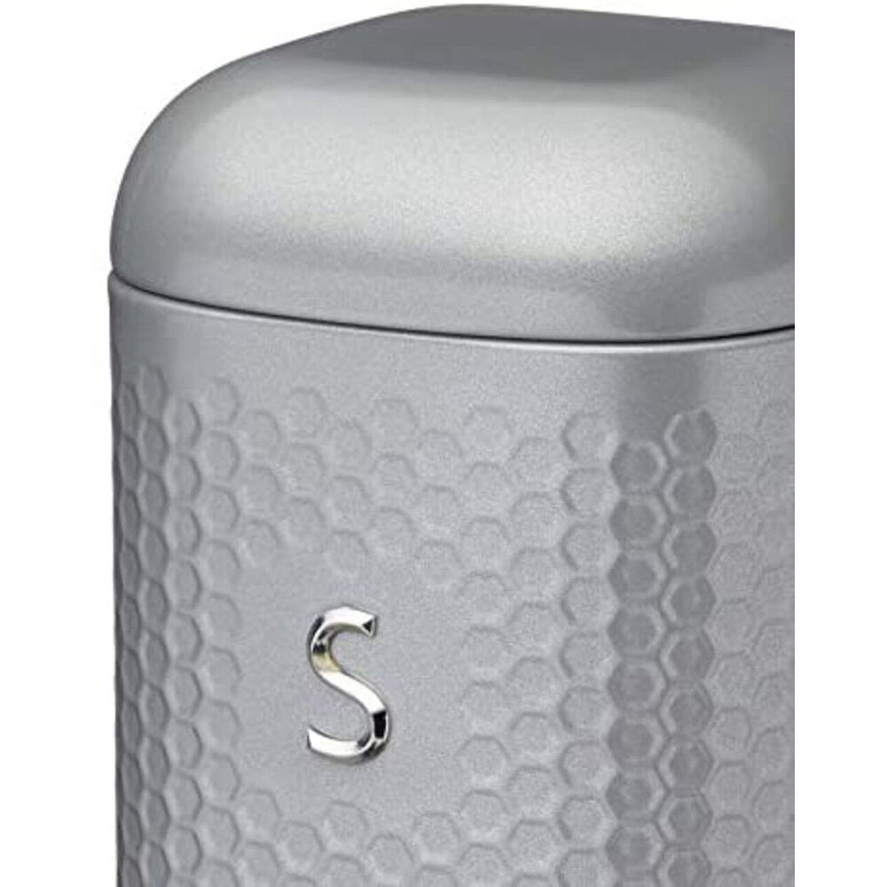 Kitchen Craft Kitchencraft Lovello Geometric Textured Retro Sugar Jar 19cm Shadow Grey — image 4