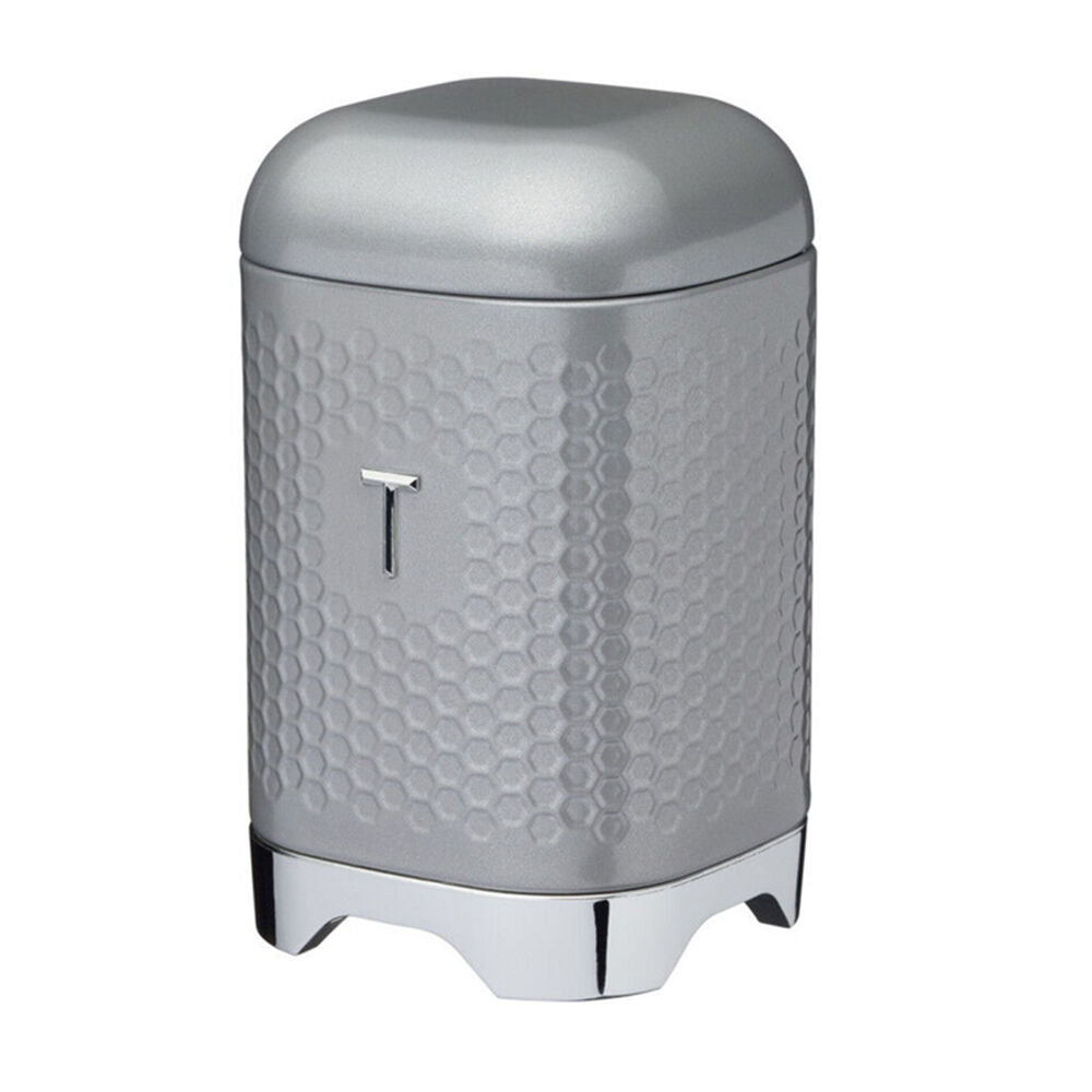 Kitchen Craft Kitchencraft Lovello Geometric Textured Retro Tea Canister 19cm Shadow Grey