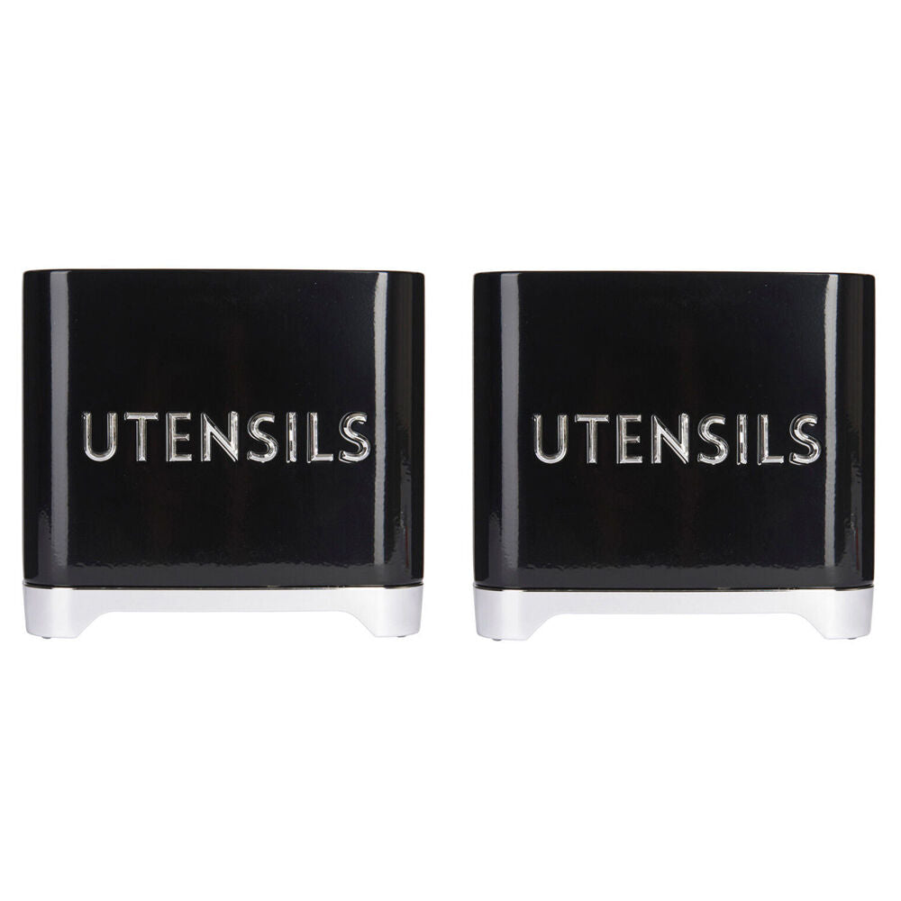 Kitchen Craft Lovello Carbon Steel Utensil Tin Holder - Black (2 Pack)