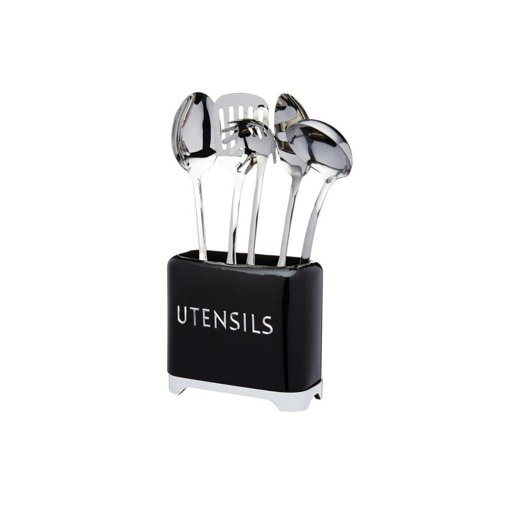 Kitchen Craft Lovello Carbon Steel Utensil Tin Holder - Black (2 Pack) — image 2