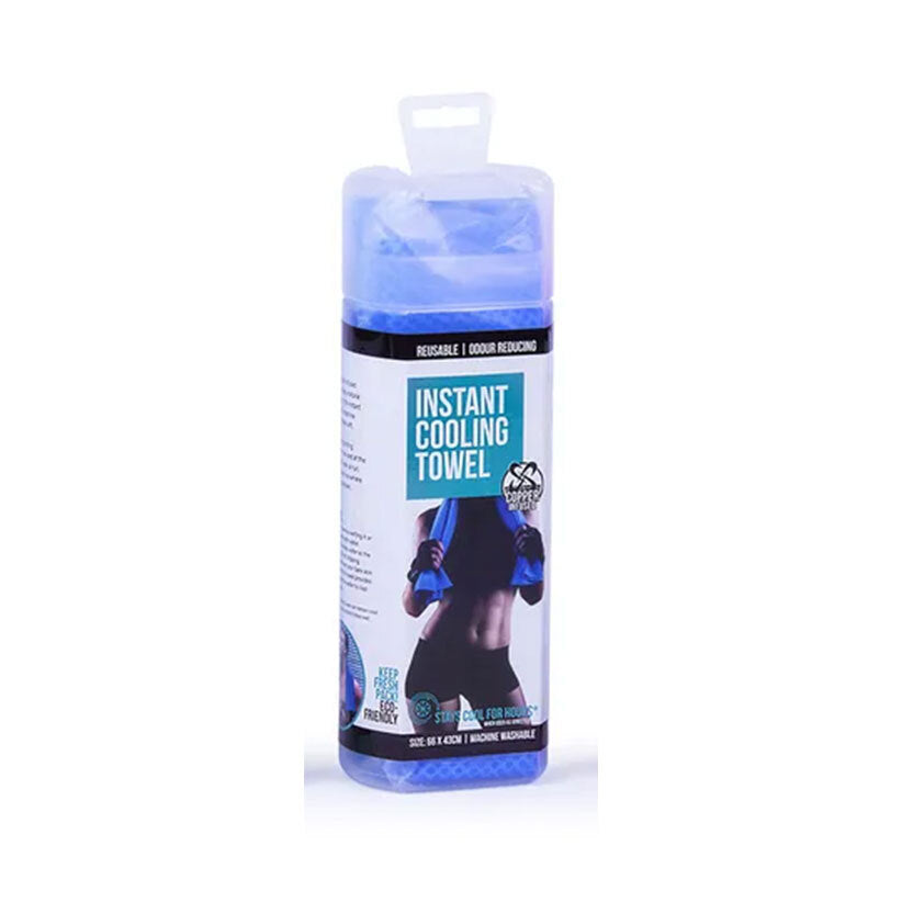 Generic 66cm Instant Cooling Towel Gym/Workout Reusable Copper Infused Towel Blue