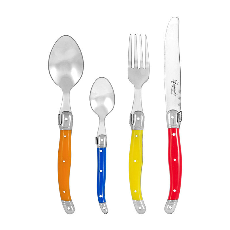 Laguiole Silhouette Cutlery Table Spoon/Fork/Knife/Teaspoon Set Multicolour (24 Pieces) — image 3