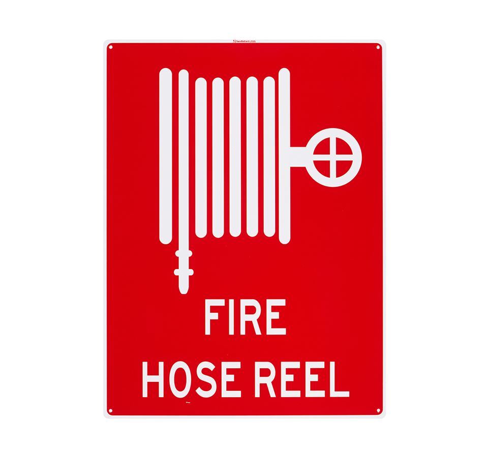 Sandleford Fire Hose Reel 450x600mm Large Safety Sign Polypropylene Wall/Door Mountable — image 2