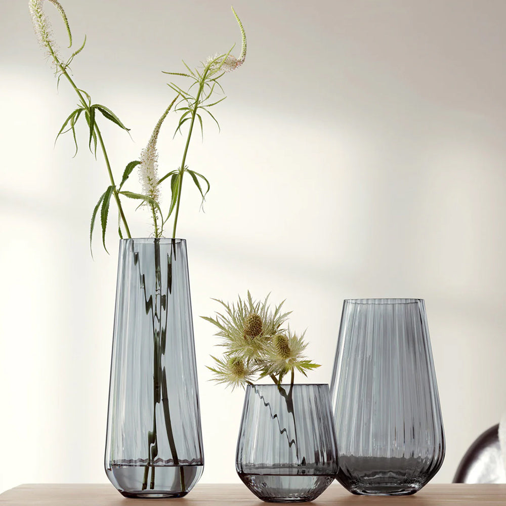 Lsa International Vase Sheer Zinc Decorative Home Flower Vessel Grey 36cm — image 3