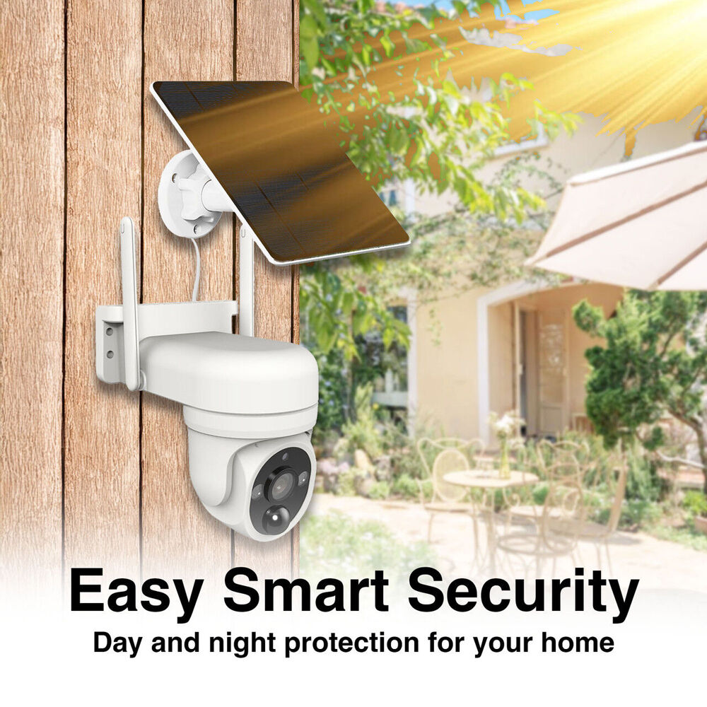 Laser FHD Outdoor Pan Tilt Camera Solar Night Vision Motion Detection White — image 10