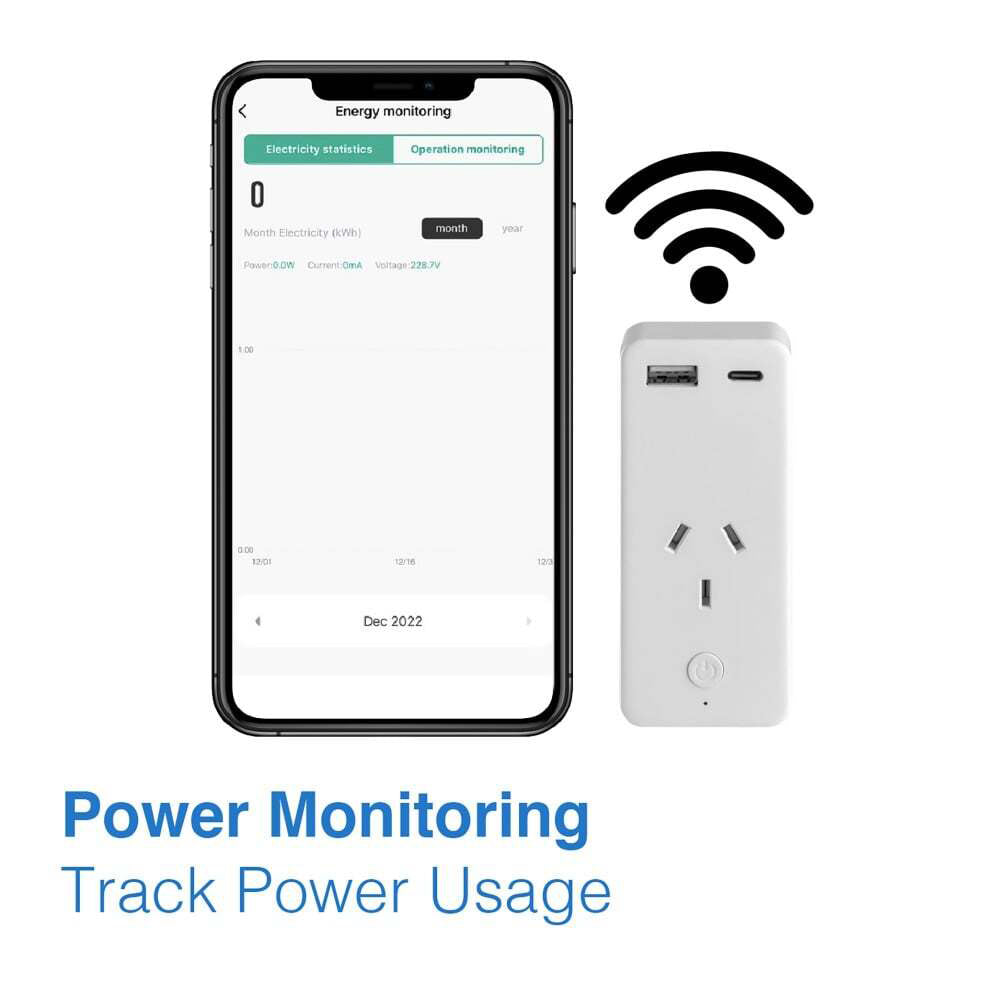 Laser Smarthome Smart WiFi AU/NZ Plug Usb-a/c Voice/App Controlled Socket White — image 2