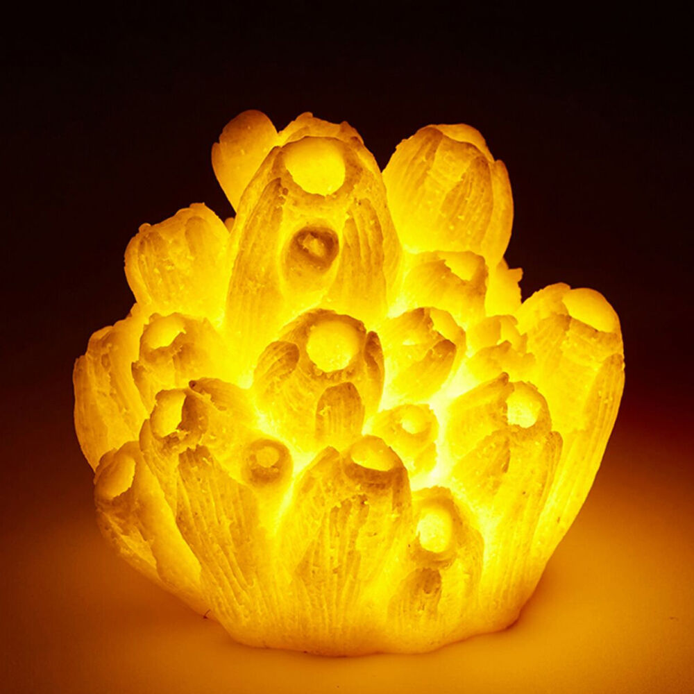 E Style Coral Night Light Sea Lotus Tabletop Home/Room Decor 13x12cm White — image 2