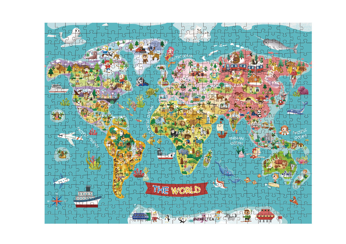 Tookyland World Map Kids/Children's Junior 61 x 46cm Jigsaw Puzzle 6+ (500 Pieces)