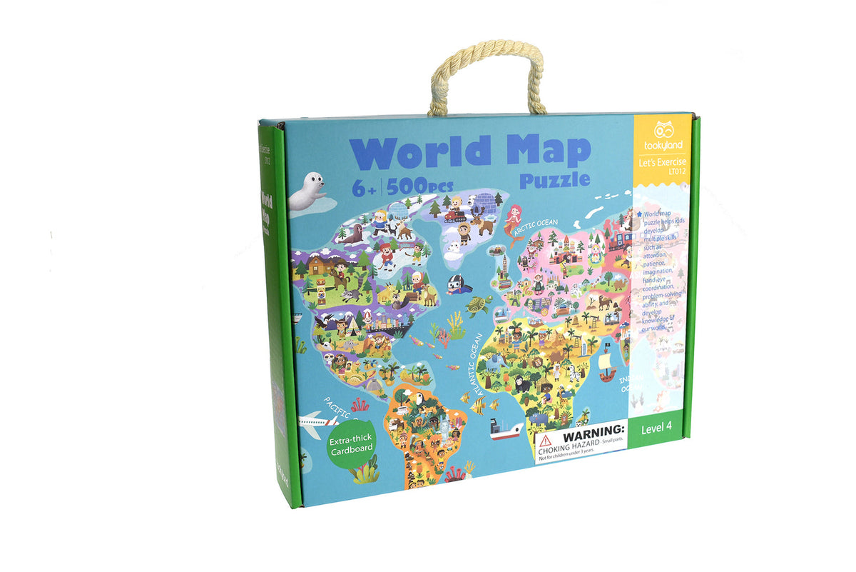 Tookyland World Map Kids/Children's Junior 61 x 46cm Jigsaw Puzzle 6+ (500 Pieces) — image 3